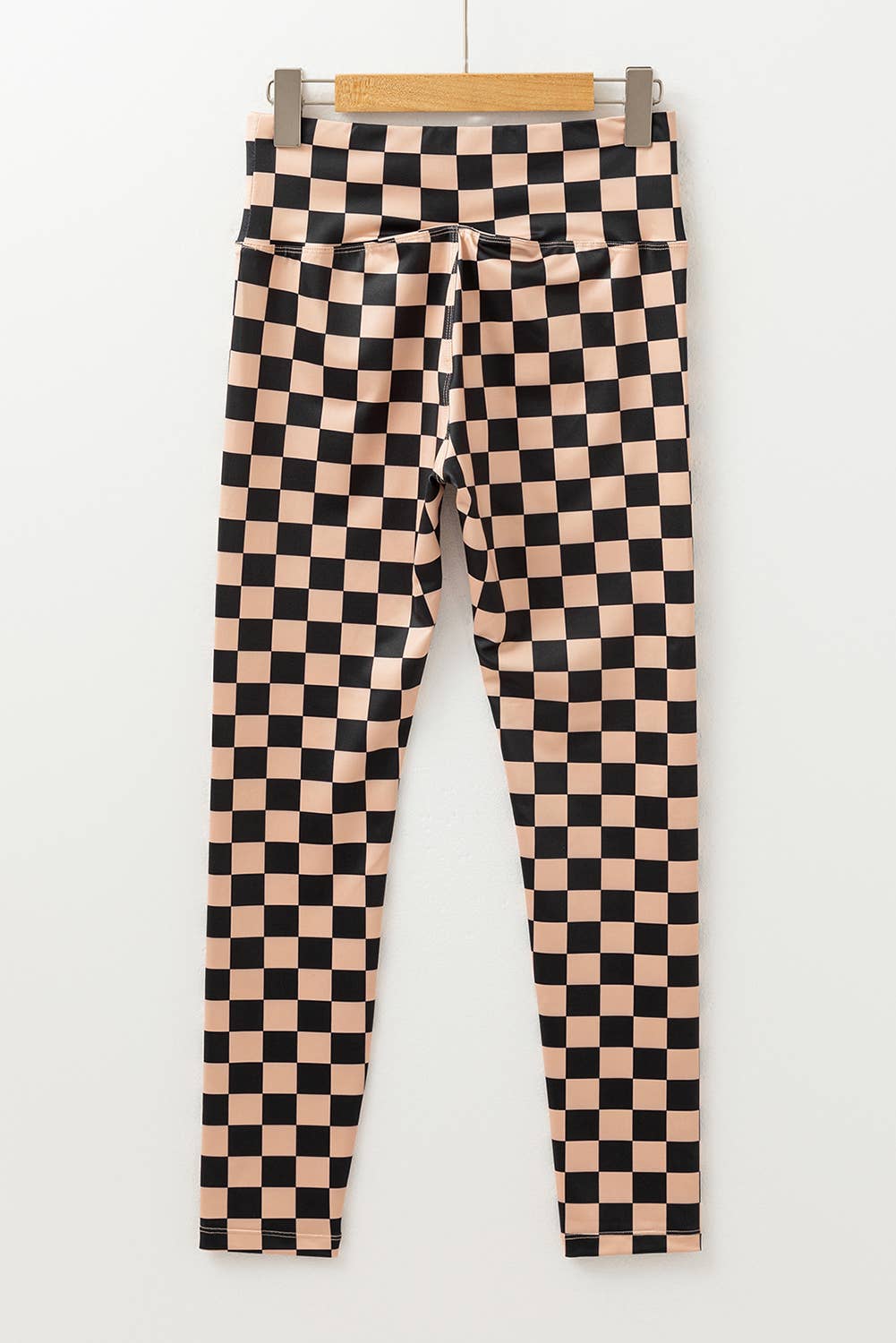 Brown Checkered Pattern High Waist Skinny Leggings for wholesale on Faire3