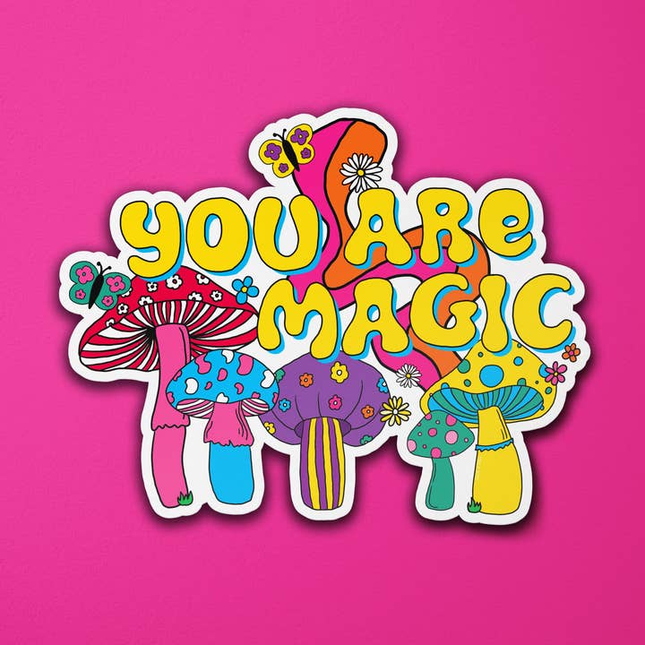 Magic Mushroom Vinyl Sticker for wholesale by Talk and Tell