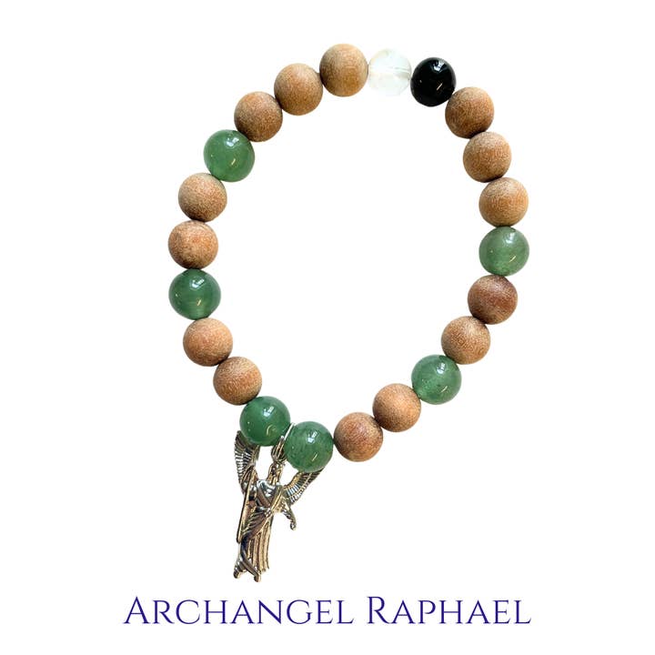 Archangel Raphael Bracelet 8mm for wholesale by The Crystal Garden