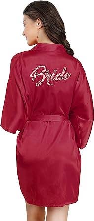 LA Merchandise - Wholesale Robe - Women's - La Merchandise LAB1800 Women's Satin Short Bridal Party Robe30