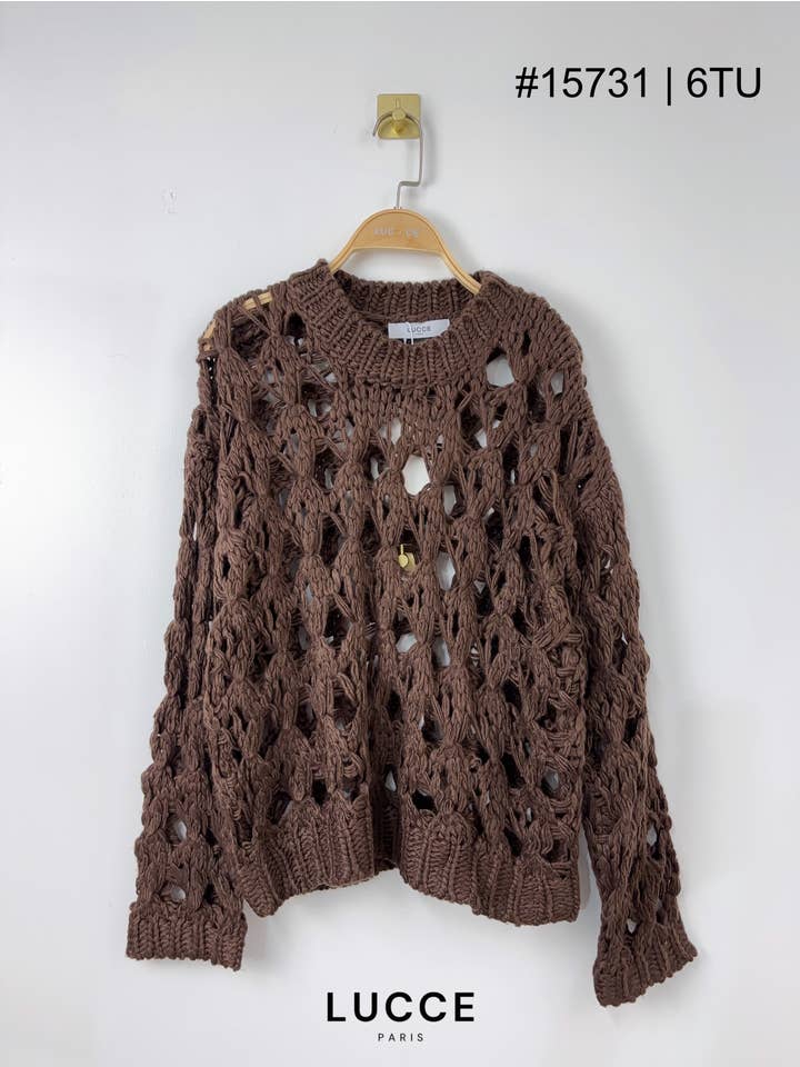 LUCCE - Wholesale Knit Sweater - Women's - Hole sweater - PU157314