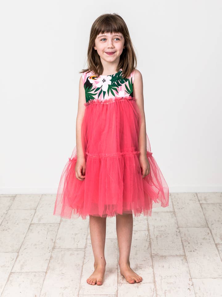 KR1338 TROPICAL PRINCESS DRESS for wholesale by Radicool Kids