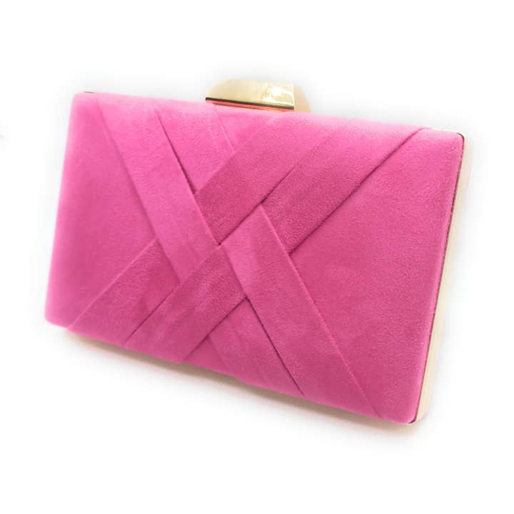 Pochette Party Bag · Sac à bandoulière Suede Bubblegum Pink pour la vente par BRANDELIA