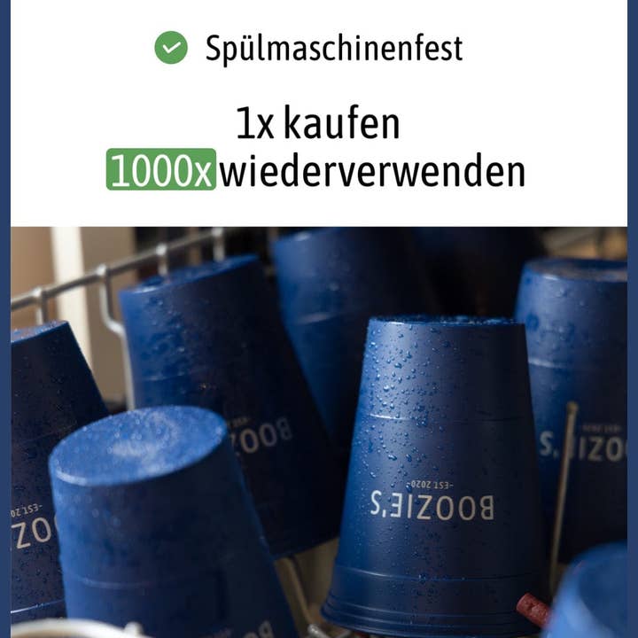 Boozie's - Wholesale Disposable Cup - Set of 22 BeerPong Mugs incl. 3 BeerPong Balls - Deep Ocean Blue2