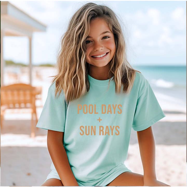 Holland Ave Clothing - Wholesale Screen Printed T-Shirt - Kids - Pool Days + Sun Rays | Kids Summer Clothes