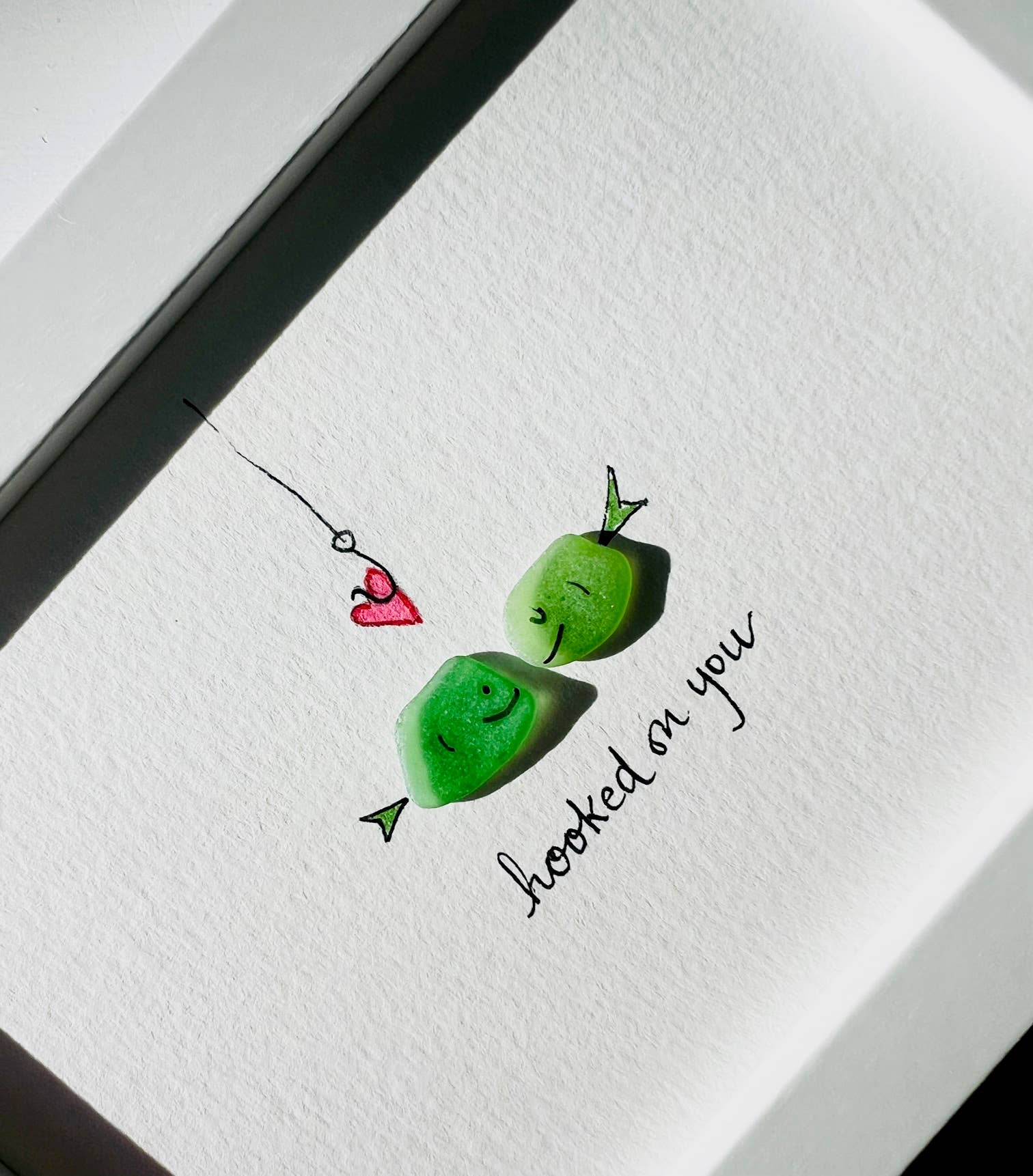 Sook & Hook - Wholesale Wall Sign - Hooked on You Fish Sea Glass Art1