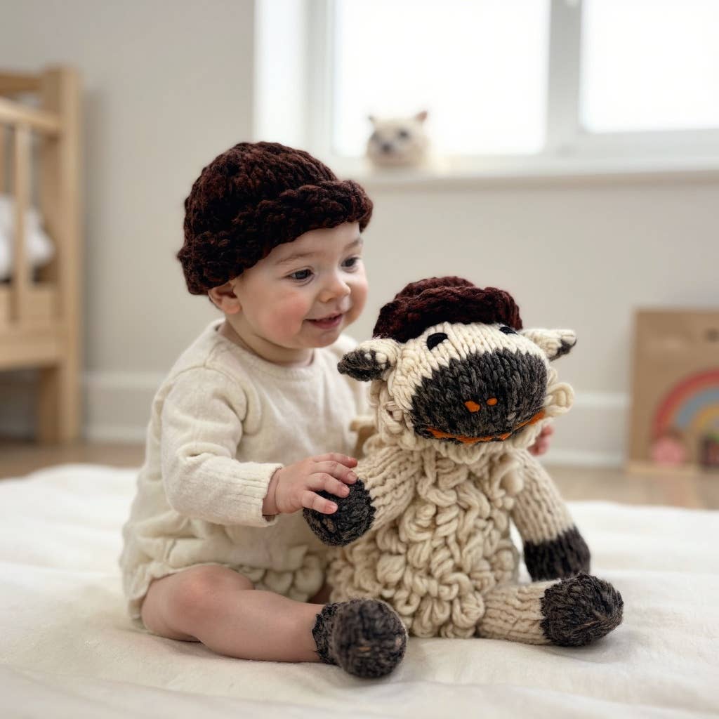 Default Toy Oganic Wool Knit Buddy  | Sawyer the Sheep for wholesale on Faire6