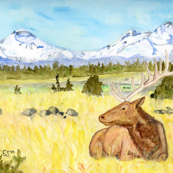 Three Sisters Elk Fine Art Print for wholesale by Heart Compass Creative