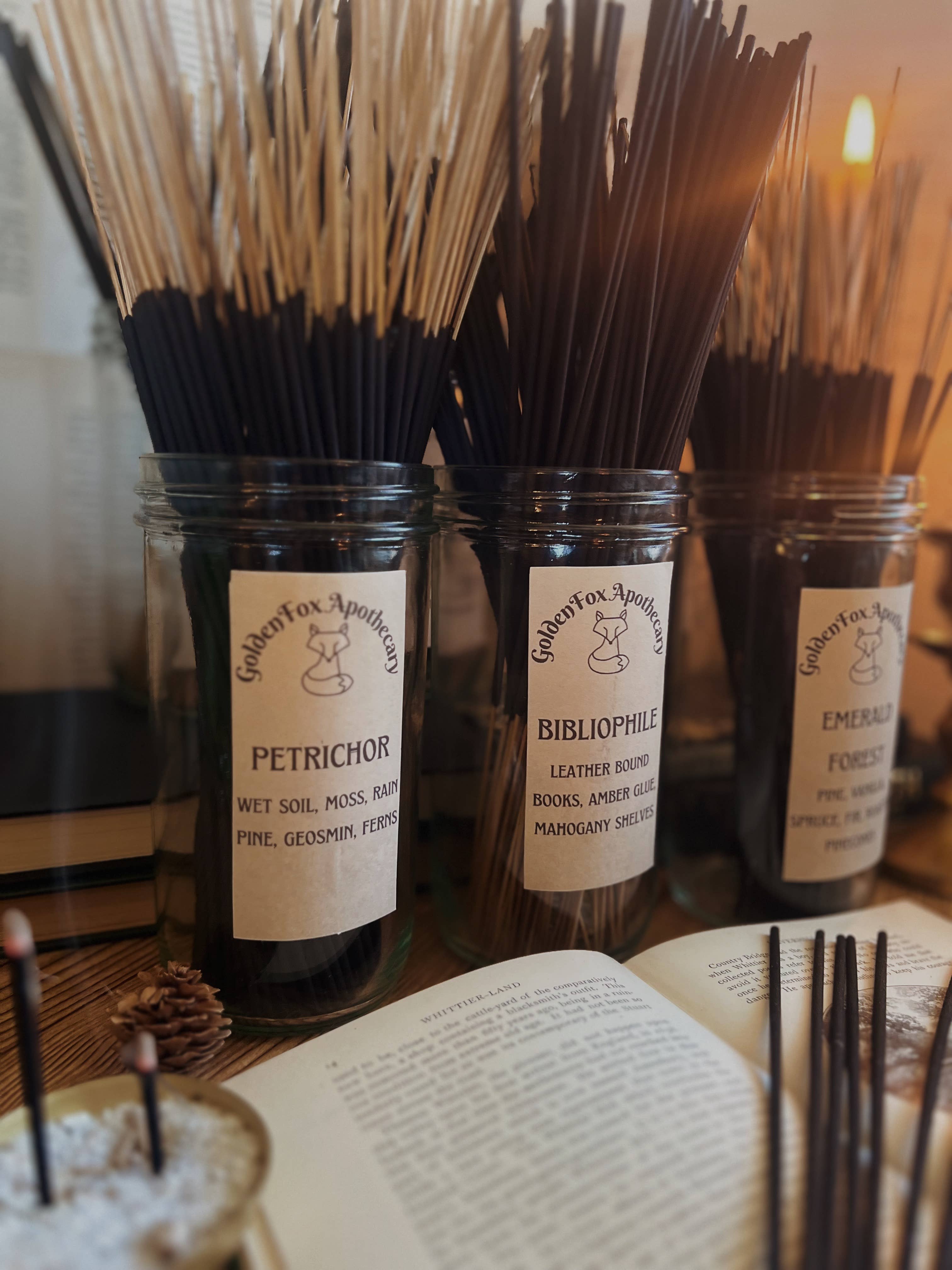 Golden Fox Apothecary - Wholesale Incense - Witchy Nature Incense | Handmade Incense Bar | Petrichor15