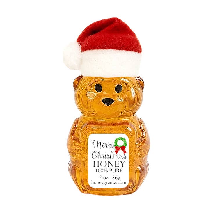 HoneyGramz - Wholesale Honey - Merry Christmas Honey Santa 2oz Honey Bear0