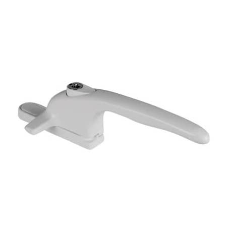 Poignée de fenêtre verrouillable Securistyle Virage Cockspur, hauteur de nez de 9 mm, main gauche, blanche pour la vente par Diybasket