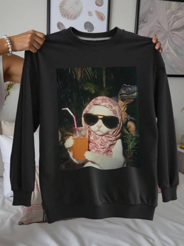 Rosa Clothing - Wholesale Sweatshirt - Women's - Italian lemon Cozy season print crew sweatshirt11