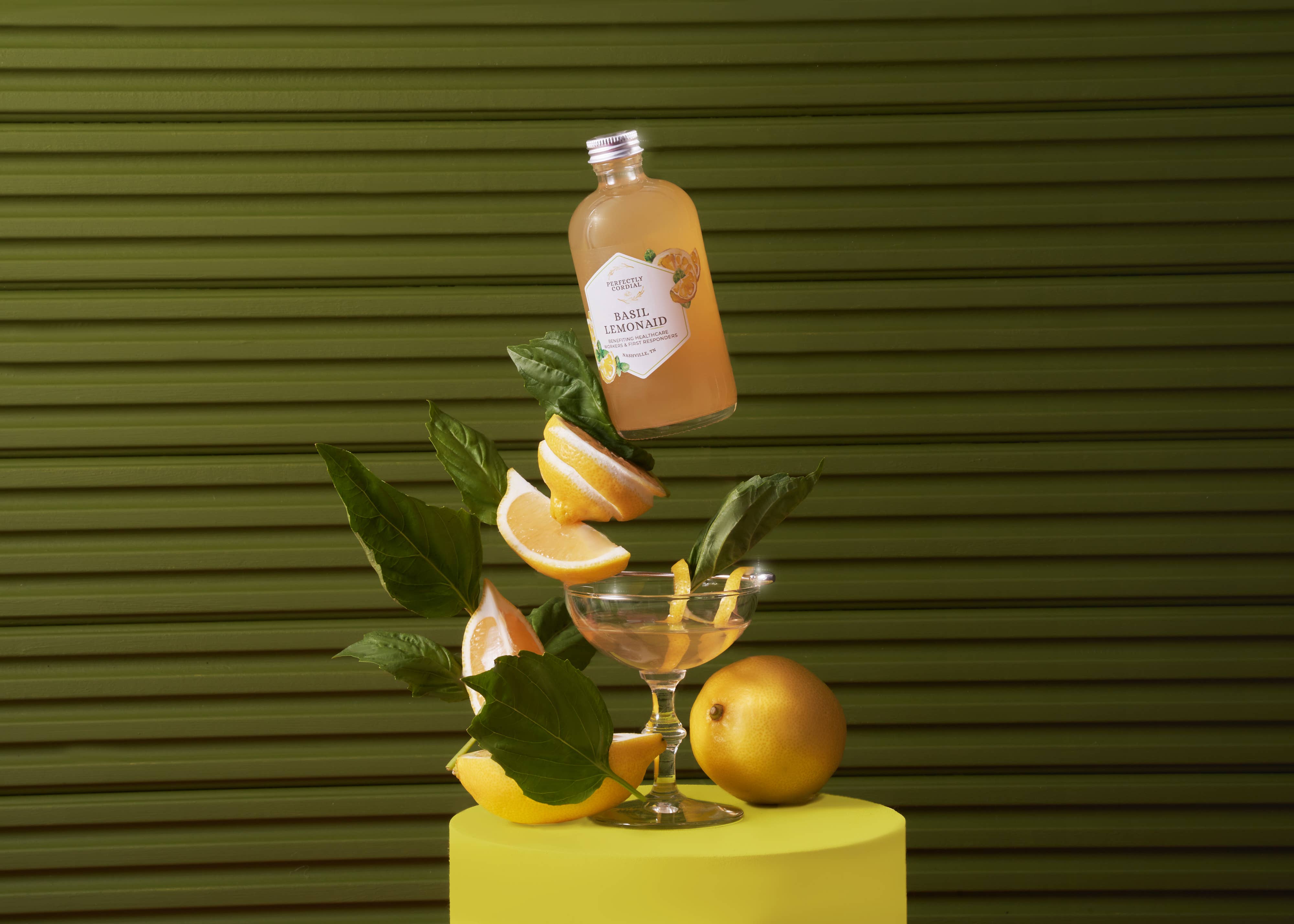 Perfectly Cordial - Wholesale Cocktail Mix/Syrup - Basil LemonAID1