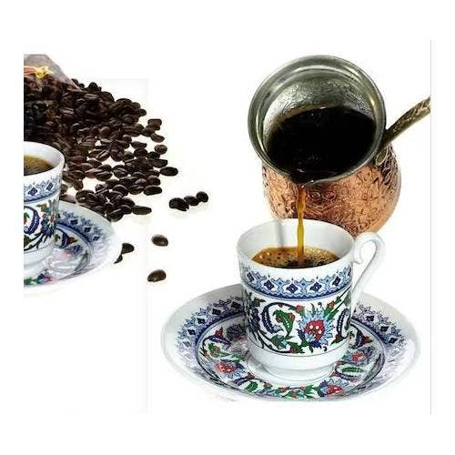Hakan - Wholesale Tea Pot - Turkish Coffee Cup Set of 6, Porcelain Fancy Espresso Cups3