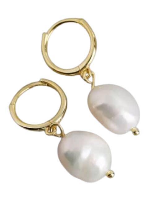 Sarah Freshwater Pearl Earrings Gold for wholesale by Greenwood Designs