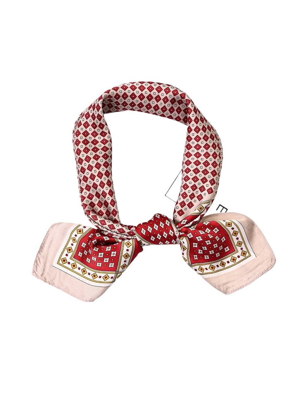 Funkyrel® Atzbranding Limited - Wholesale Scarf - Women's - Scarvii - 28'' Color-Block Print Square Scarf - Classic & Vintage3