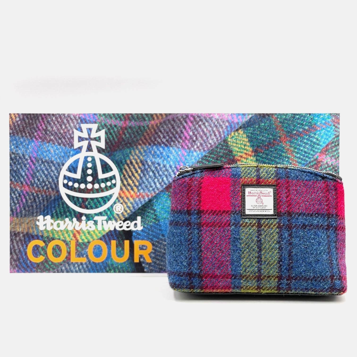 maccessori - Wholesale Makeup/Cosmetic Bag - Harris Tweed Cosmetic Bag Blue Pink Check3