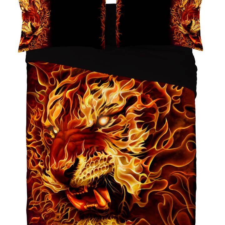 Wild Star Hearts – wholesale Sängkläder – FIRE OF THE TIGER - påslakan Set UK Kingsize/US Queen