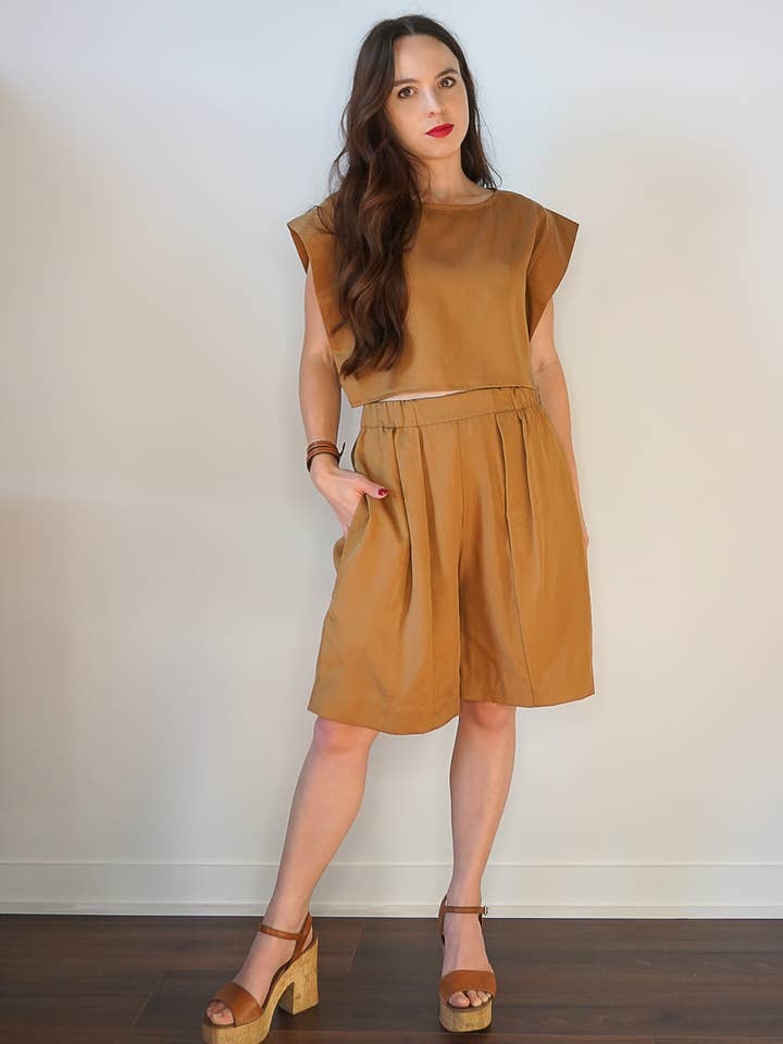 Redi - Tan Cropped Top for wholesale by Selfmade Society