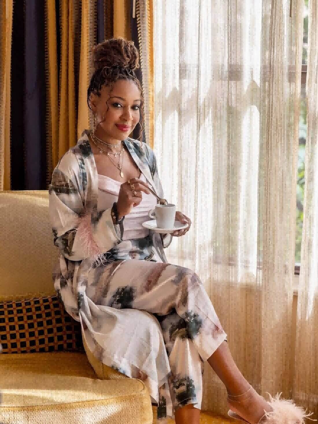 vert Ensemble de pyjama paysage 3 pièces plume en vente sur Faire14