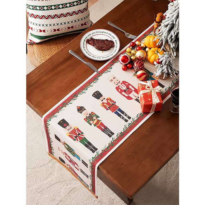 Fennco Styles - Wholesale Table Runner - Nutcracker Holiday Table Runner with Fringe