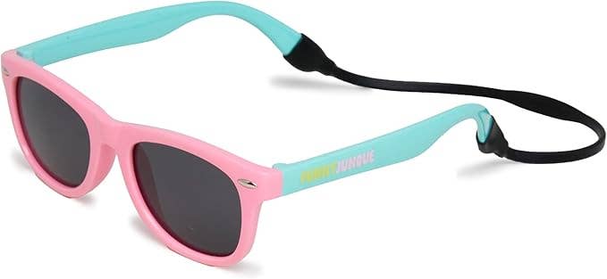 Funky Junque - Wholesale Zonnebrillen - Kinderen - Flexibele zonnebrillen met draad voor kinderen - roze turkooise/rooklenzen4