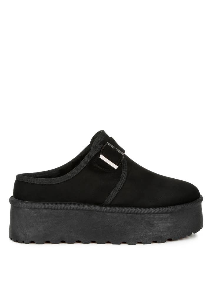 Rag Company - Wholesale Slip On Sneakers - Women's - Mayfield Buckle Strap Fur Platform Classic Slip-On