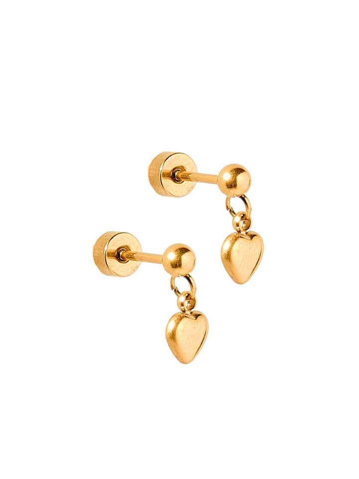 Screwback Stud Earrings - Millie Heart for wholesale by LINNY CO