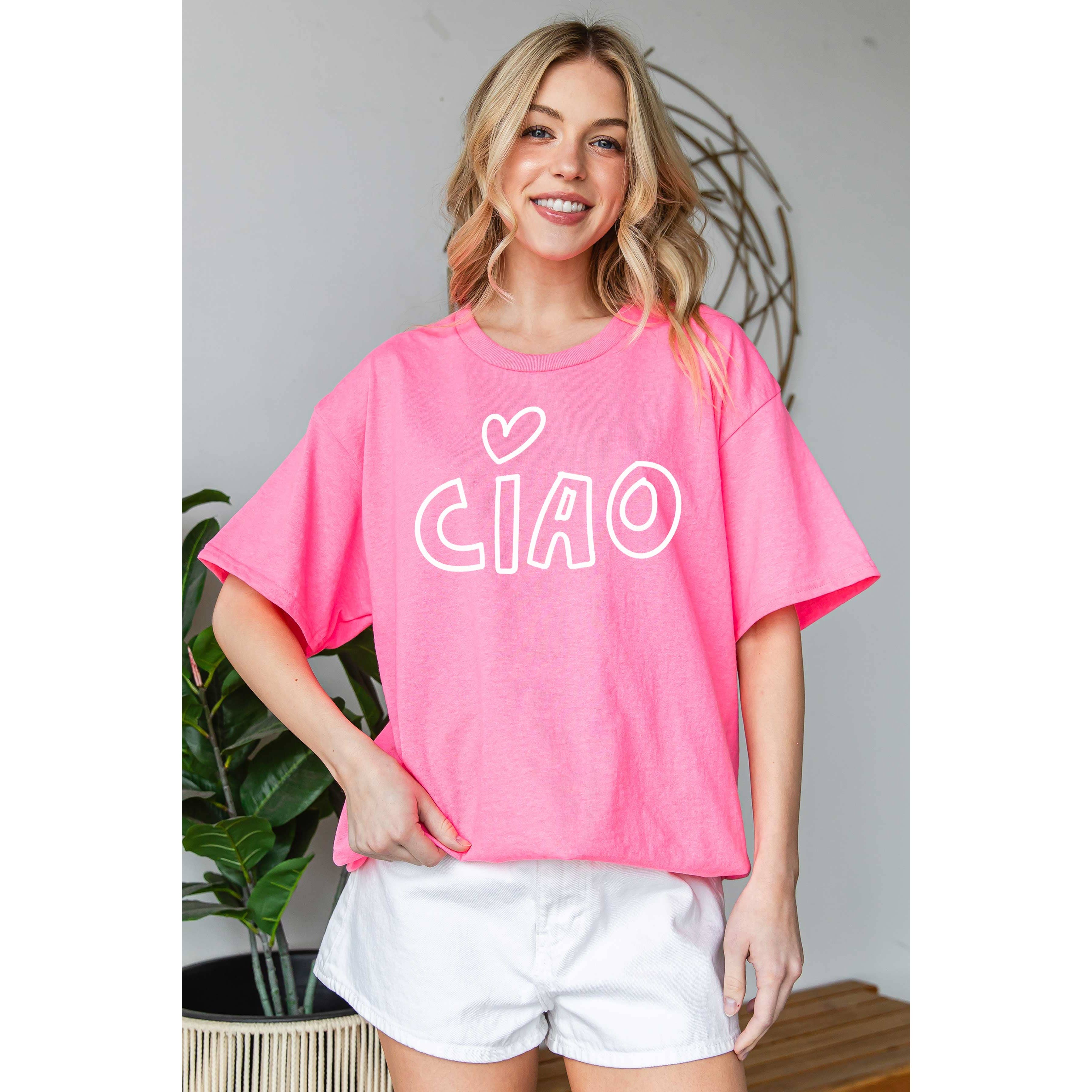 BLUME & CO. - Vente T-shirt à imprimés – femme - T-shirt graphique surdimensionné CIAO HEART5