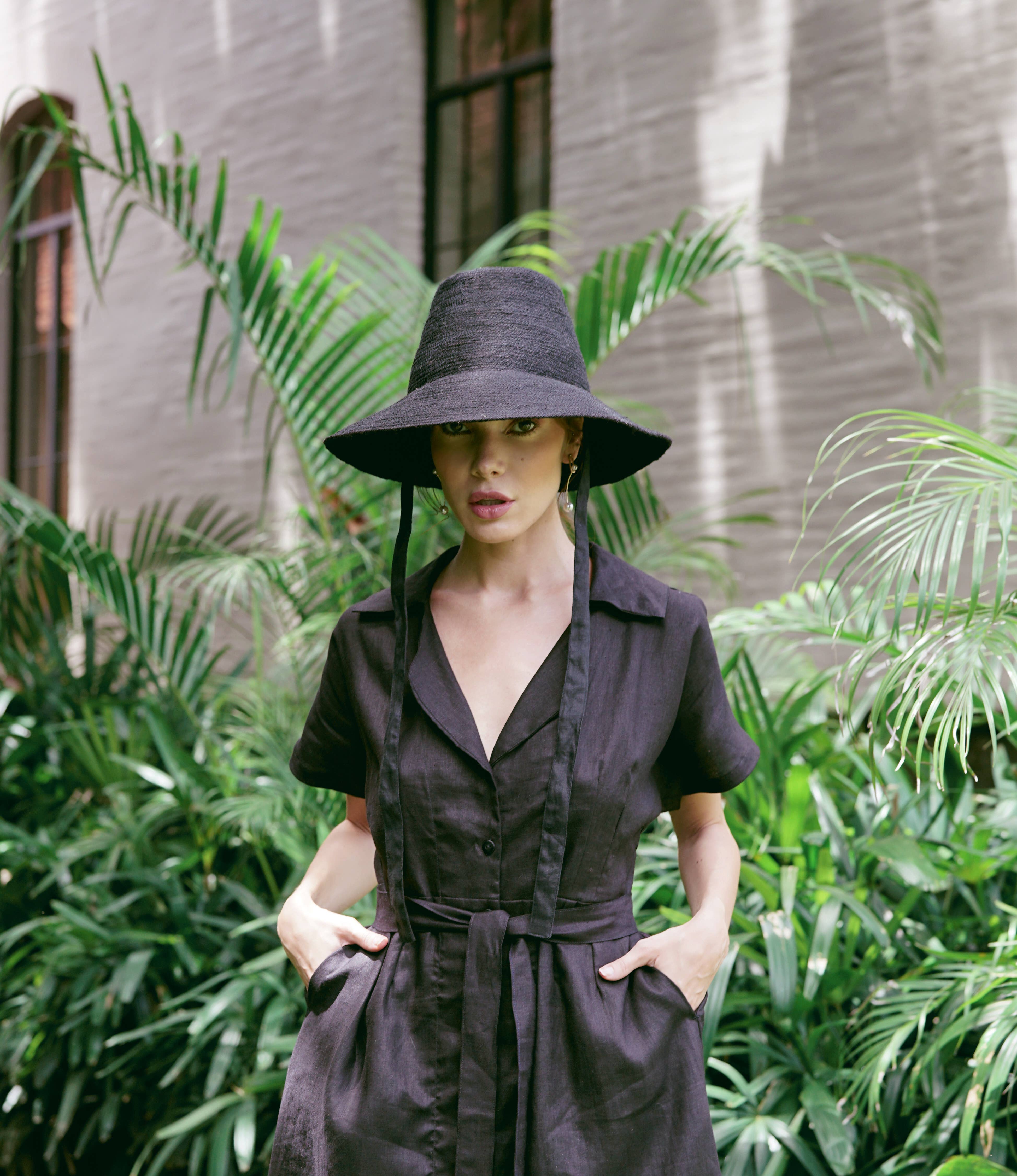 Brunna Co - Vente Chapeau de paille – femme - Chapeau de paille de jute MEG, en noir3