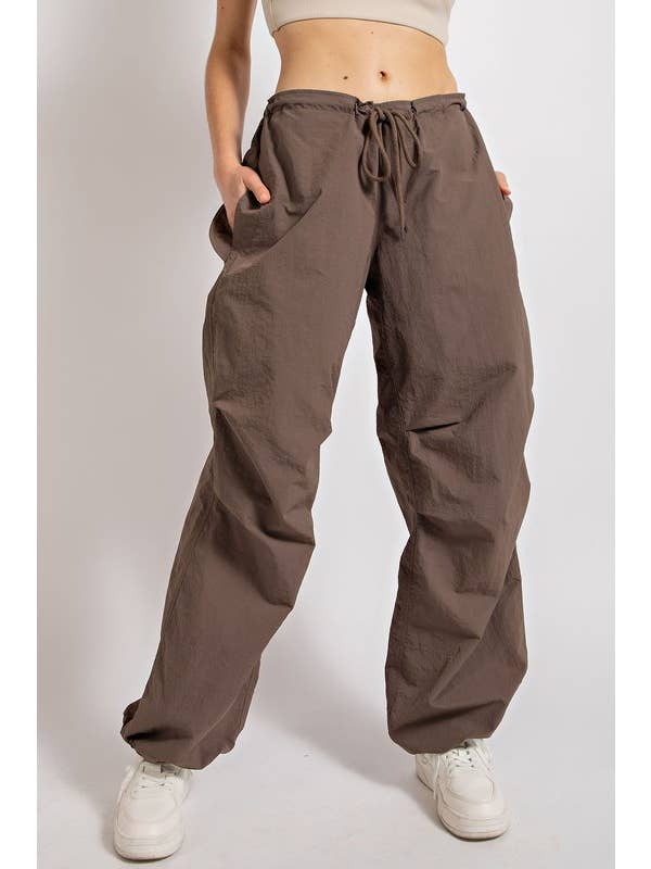 Sunday Morning - Wholesale Pants - Women's - P446237 Drawstring Nylon Taslan Balloon Cargo Pant