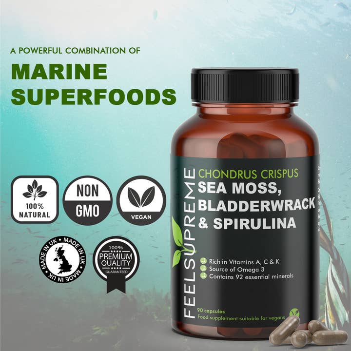 Feel Supreme - Wholesale Oral Supplement/Vitamin - Sea Moss with Bladderwrack and Spirulina