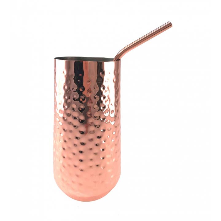 AULICA - Venta al por mayor Copas de cóctel/licor - Vaso de cóctel con pajita de cobre0