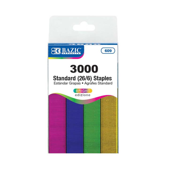 3000 unidades de grapas estándar (26/6) color metálico para venta al por mayor de Luna Office Supply - Everyday Essential