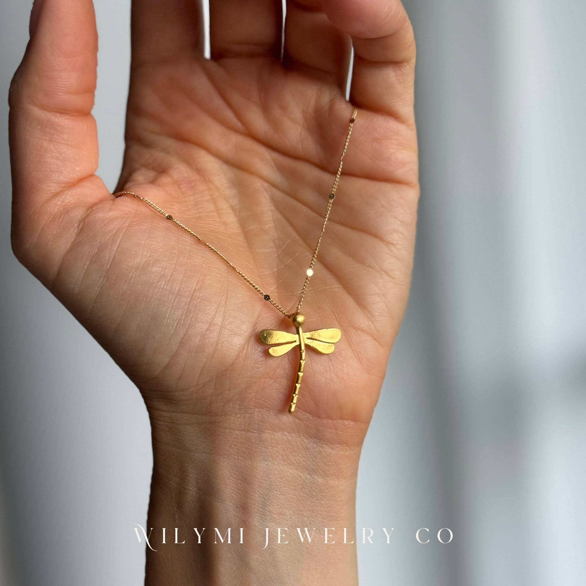 WILYMI Jewelry Co - Wholesale Pendant/Charm Necklace - Mini Dragonfly Necklace | Gold Filled | Sparkling 1