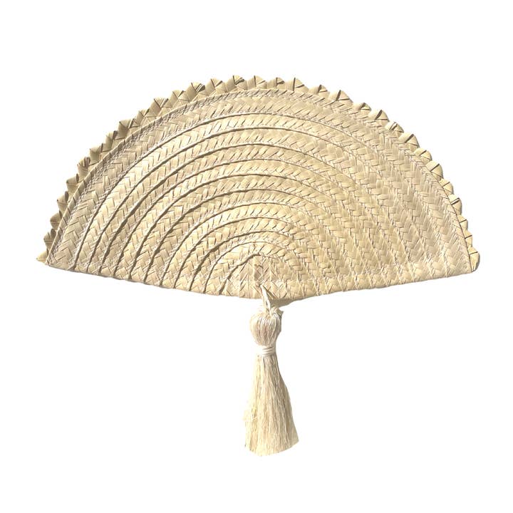 Trancoso Straw Hand Fan for wholesale by BOHOPHY