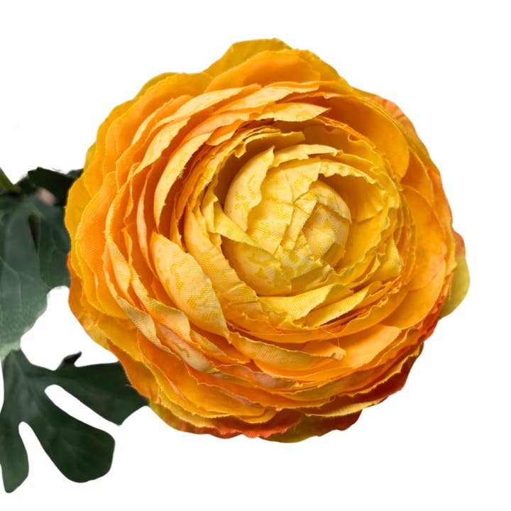 David Christopher's Collection - Wholesale Artificial Flowers - Caressed Sunrise Triple Peony Fall Spray - Orange - 23"