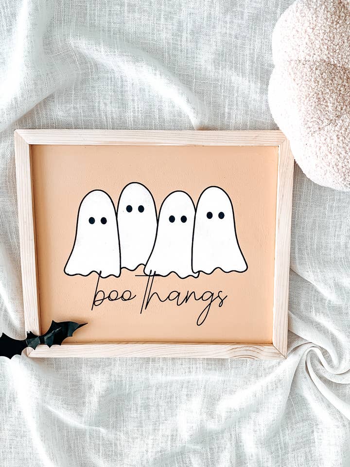Boo Thangs Ghost Sign | Halloween Decor for wholesale by House Of Tri