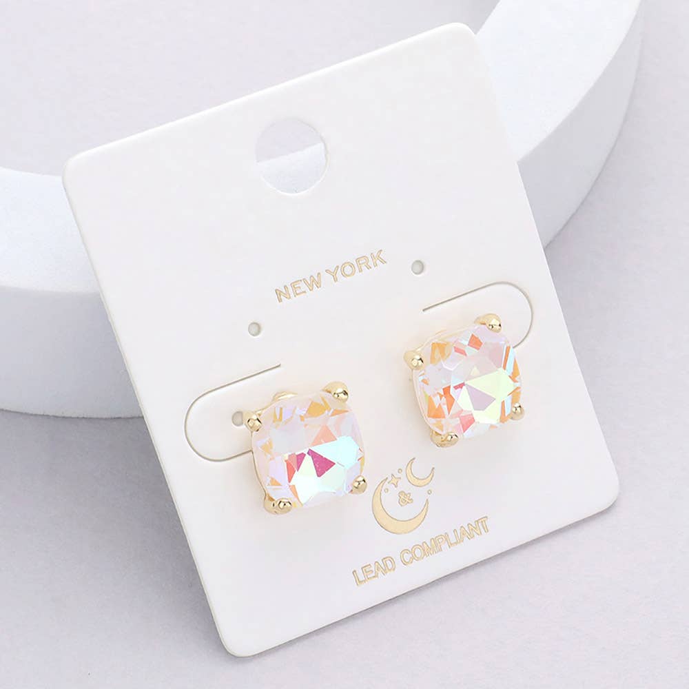 Sensibling Corp. – Großhandel Ohrstecker – Quadratische Steinohrstecker mit Kissen für den Abend4