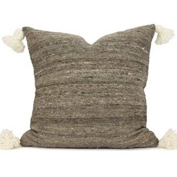 Diya Lumbar Ivory Indian Wool Pillow Cover Faire Com