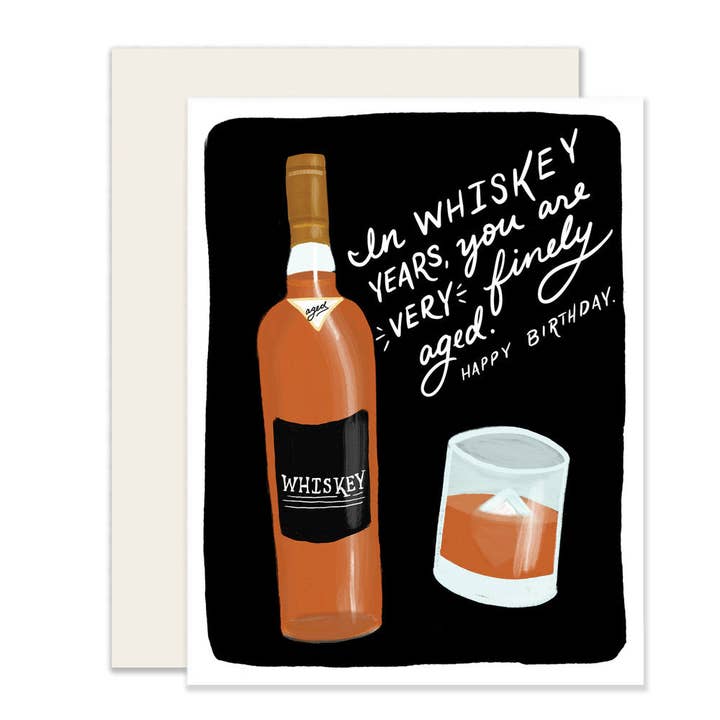 Whiskey Years | Aged Like A Fine Whiskey Birthday Card for wholesale by Slightly Stationery