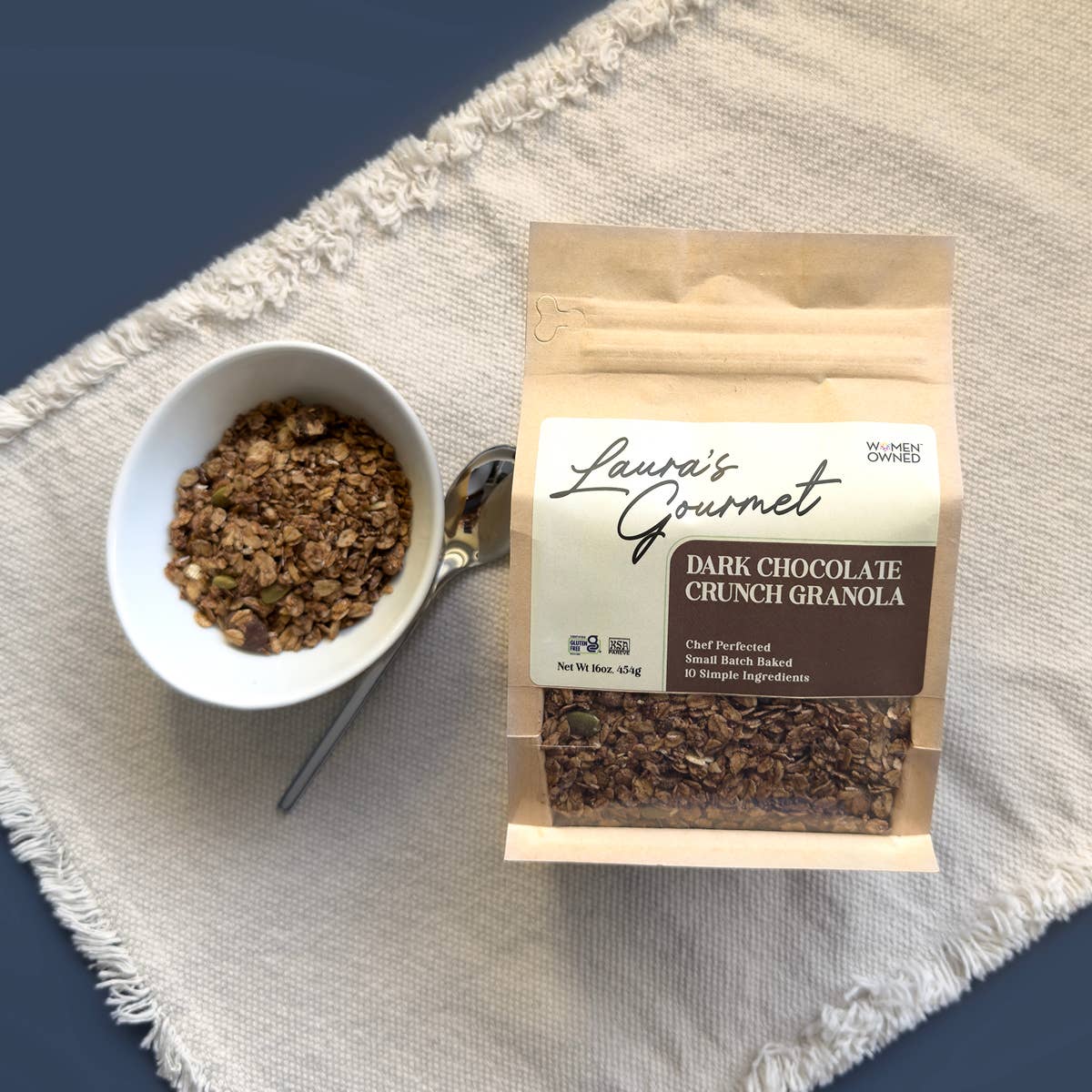 Laura’s Gourmet – wholesale Granola – Dark Chocolate Crunch 16 oz Retail Pack, Case of 62