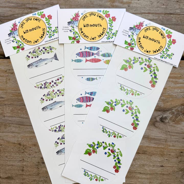 Mason Jar Labels for wholesale by Natasha Zahn Studio