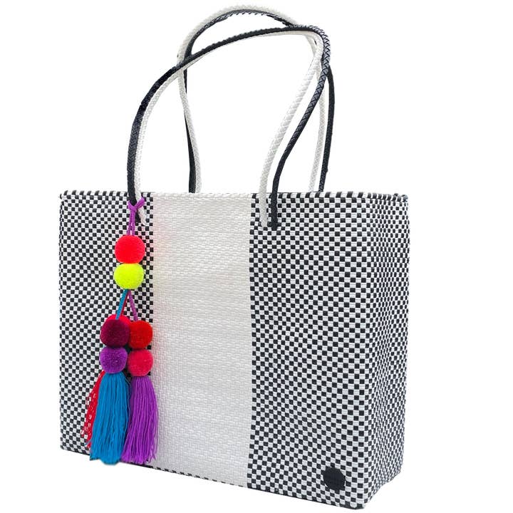 Black White Lines Large Tote for wholesale by Brisla