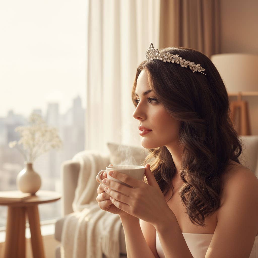 Athena Bridal Jewellery - Wholesale Tiara - Women's - ATHENA COLLECTION - DAINTY DIVA TIARA - AHB204 -SILVER
4