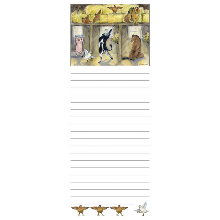 #7774 - Barnyard Yoga Magnetic Notepad for wholesale by Woodfield Press