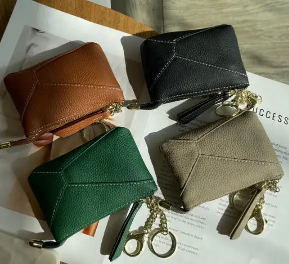 Sweet Cherry Sky - Wholesale Coin Purse - Women's - Genuine Leather Coin Purse Wallet with Keychain 6