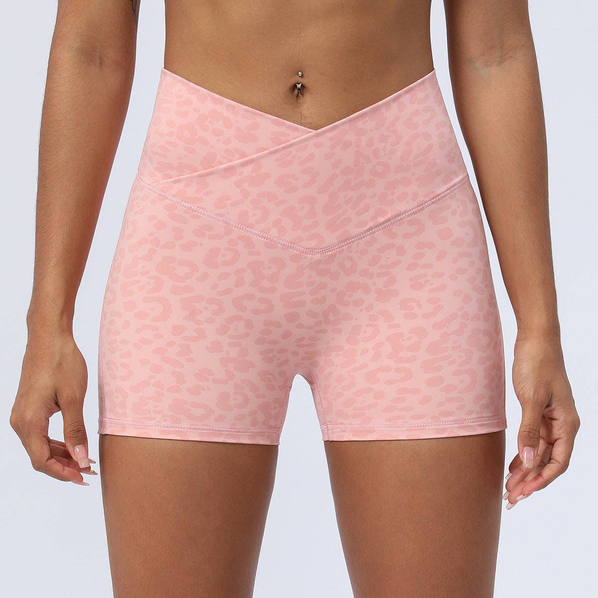 WONDERXFANS - Wholesale Korte sportbroek - Dames - Bil-verhogende yogashorts met luipaardprint5