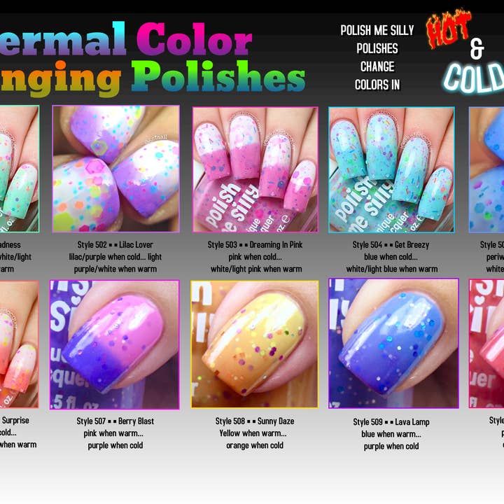 Polish Me Silly - Wholesale Nail Polish - Creamsicle Surprise - Color Changing Thermal Nail Polish