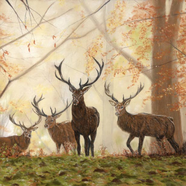 Tryck av originalpastell 'Samlingen' för wholesale av Michelle Hewitt Wildlife Artist
